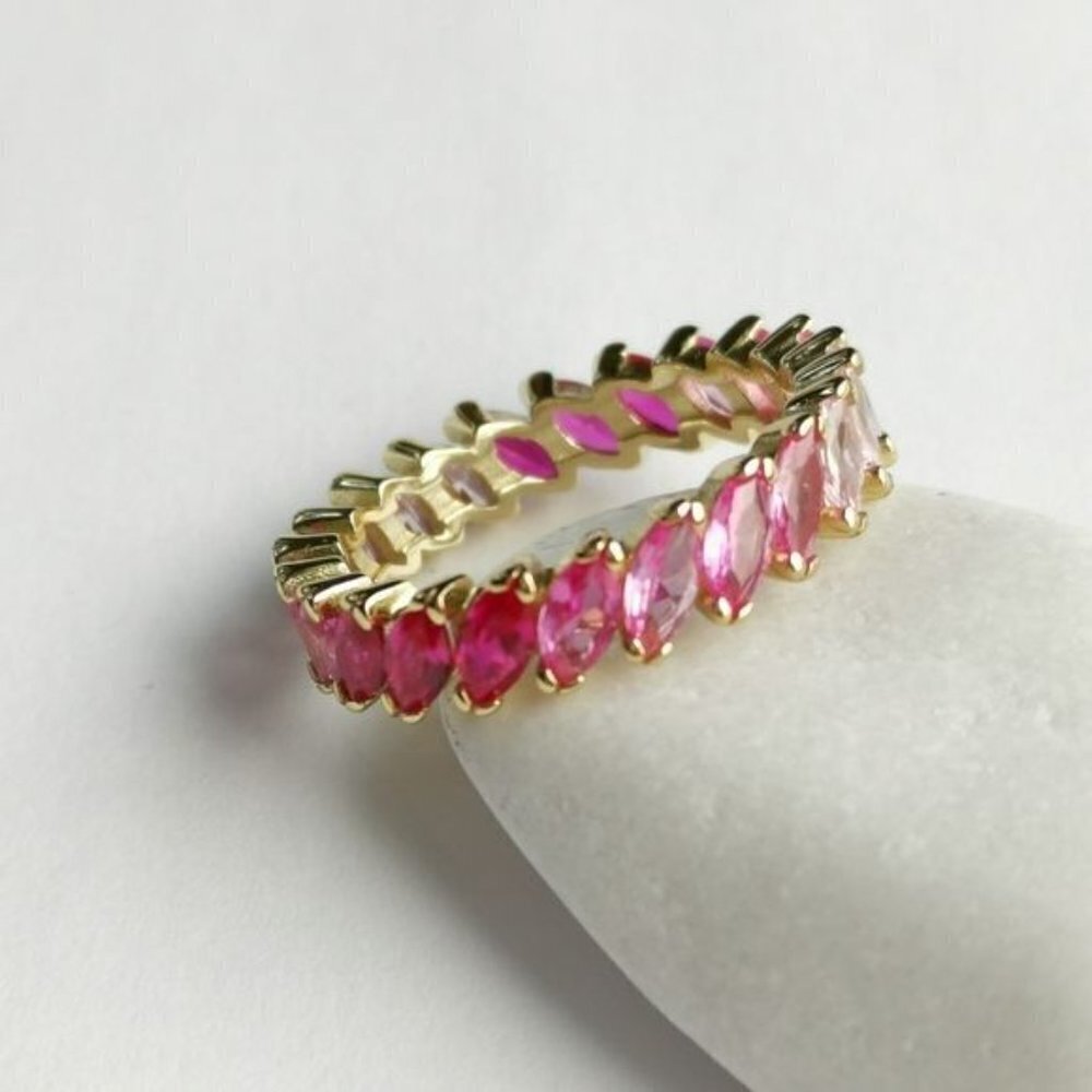 Spinel Eternity Band Ring in 14k Gold size 8 NEW - Picture 6 of 10